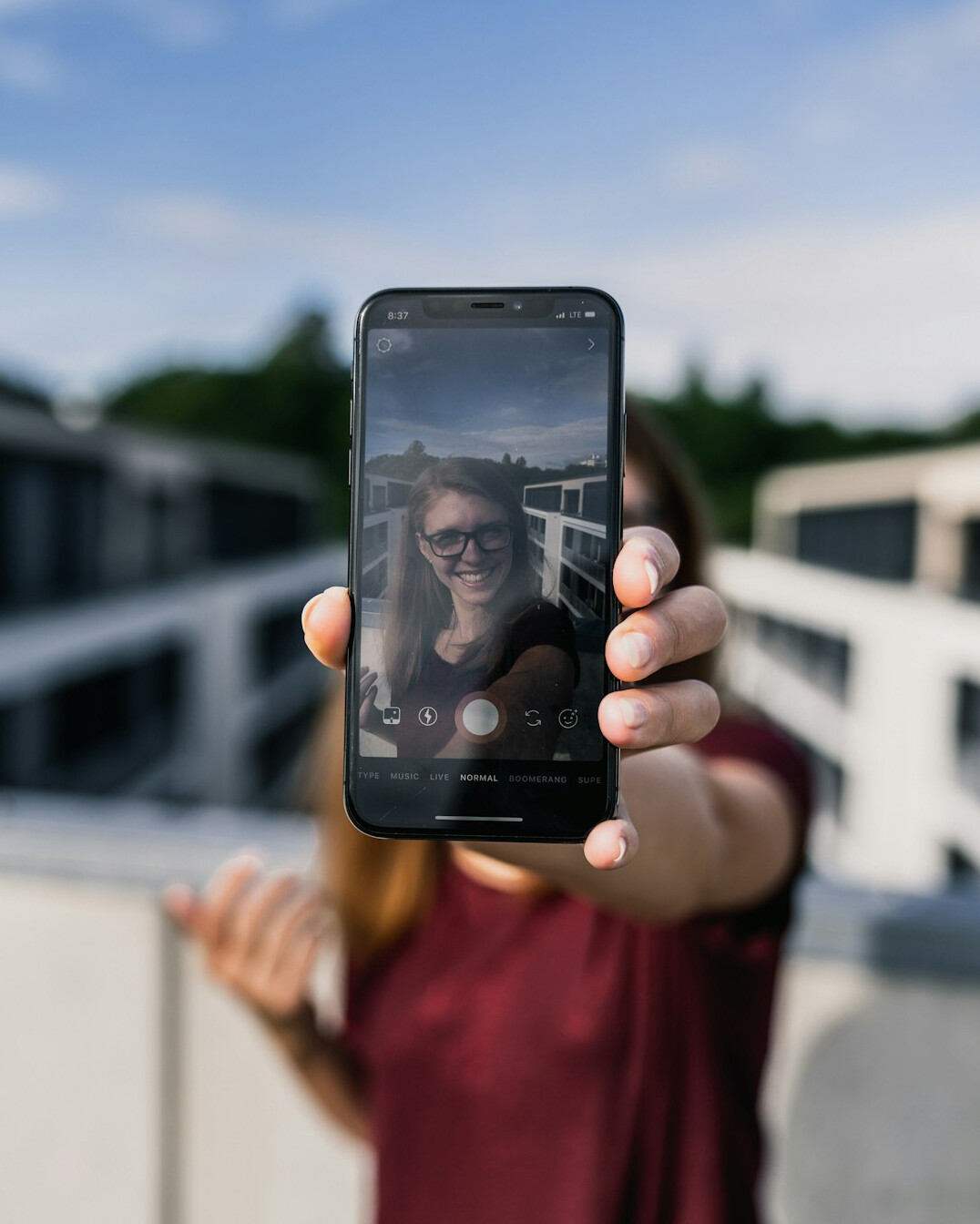 influencer taking selfie