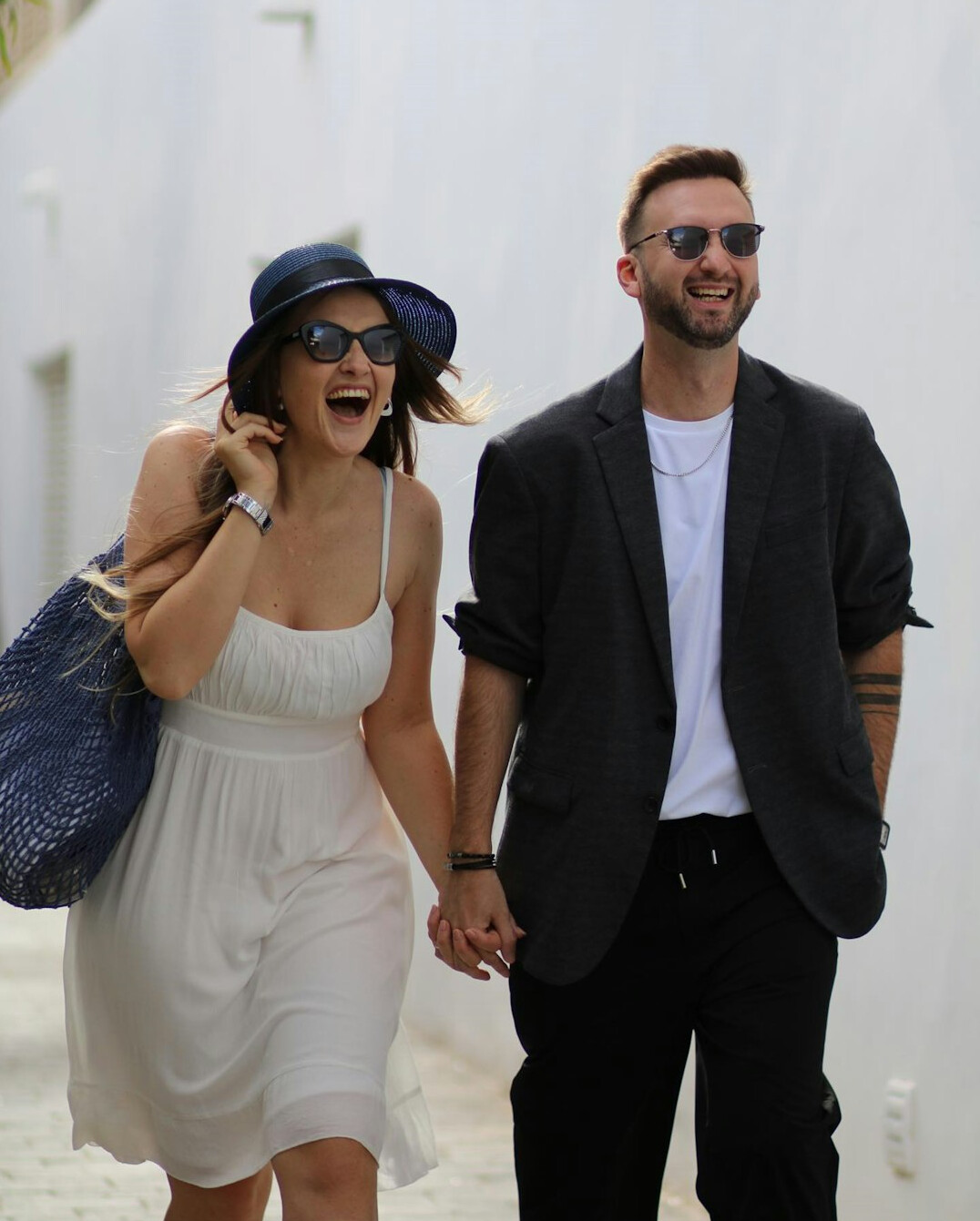 celebrity couple walking